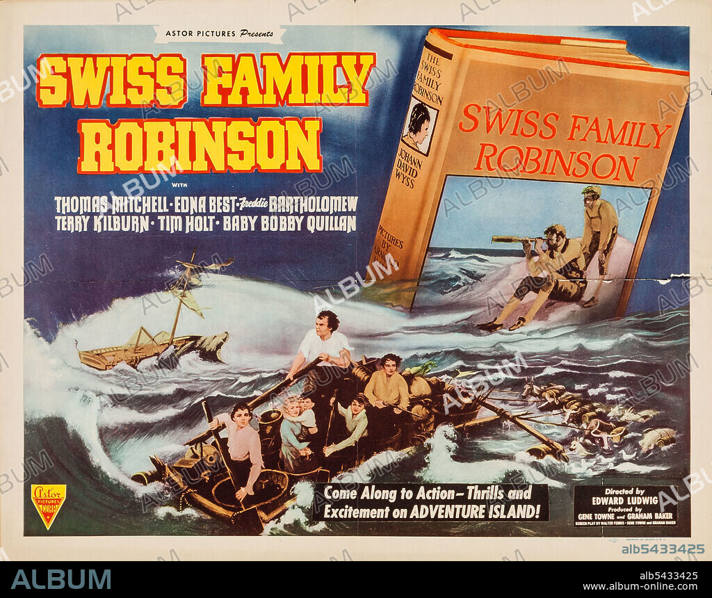 Affiche de SWISS FAMILY ROBINSON, 1940, réalisé par EDWARD LUDWIG. Copyright RKO.