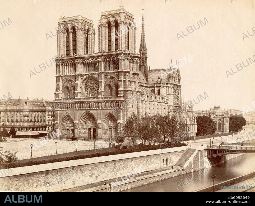 Cathedral of Notre Dame, Paris, circa 1890. Photograph, 19th century.