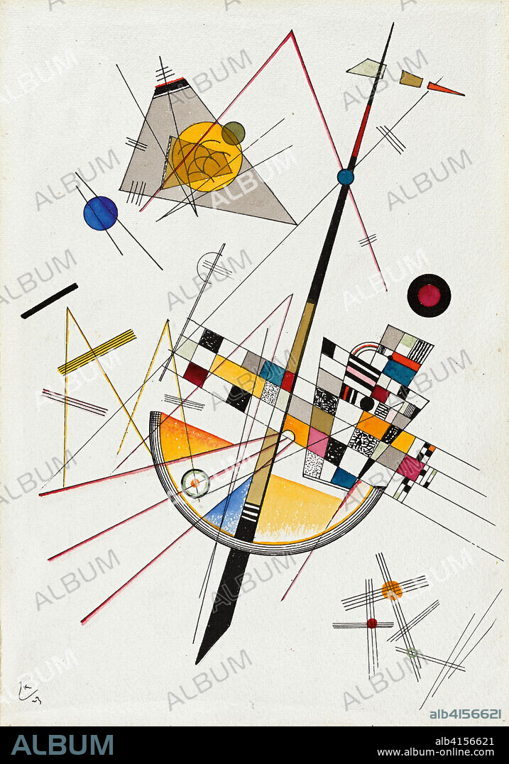 Wassily Kandinsky (Moscow, 1866-Neuilly-sur-Seine, 1944). Delicate Tension. No. 85 (1923). Watercolor and ink on paper. 35.5 x 25 cm.