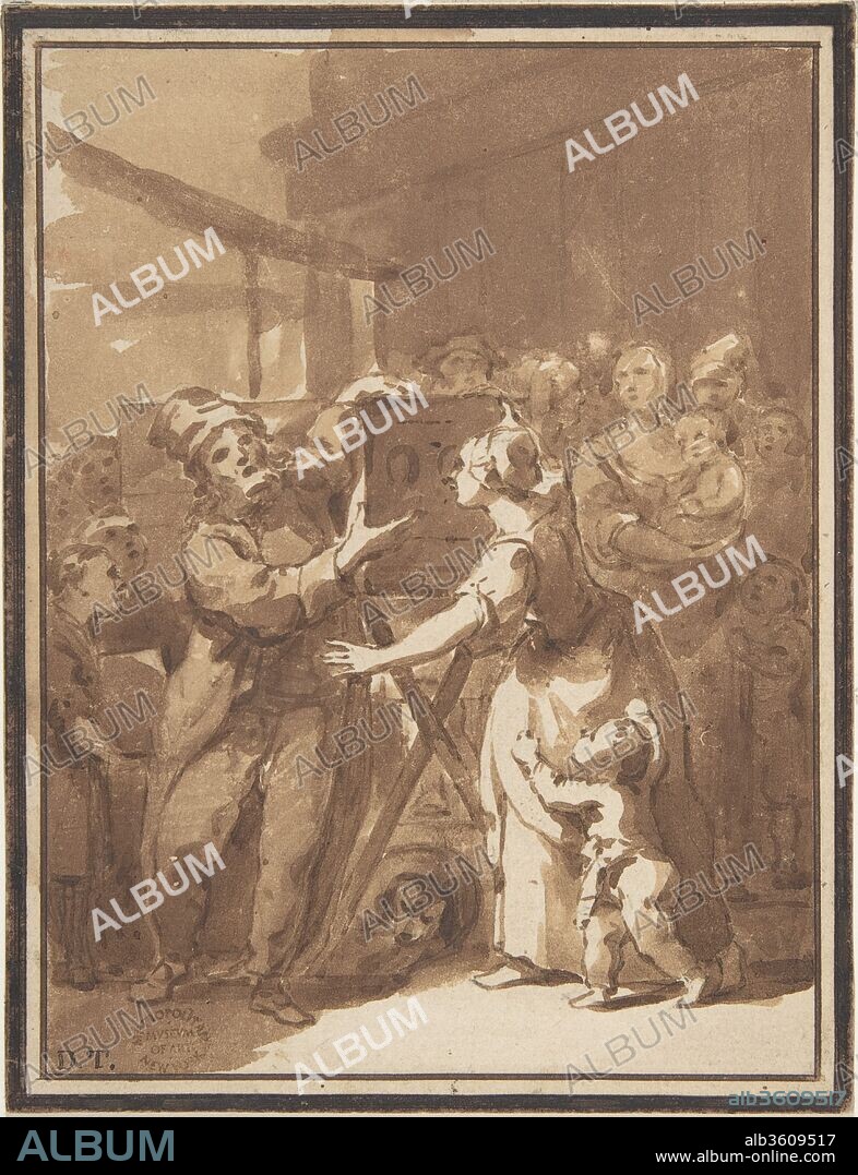 ANONYMOUS, FRENCH, 18TH CENTURY. Scene at a Fair: A Peep Show - Album  alb3609517