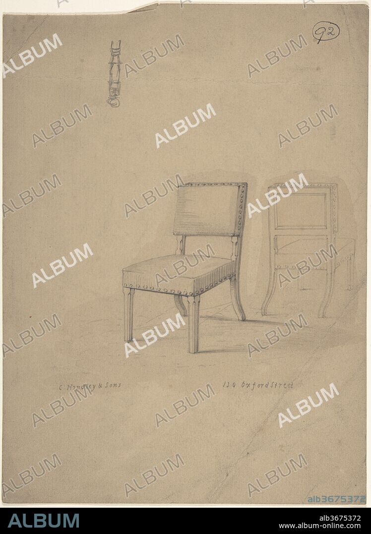 View of Front and Rear of Chair. Artist: Charles Hindley and Sons (British, London 1841-1917 London). Dimensions: sheet: 9 5/8 x 7 3/16 in. (24.5 x 18.2 cm). Date: 1841-84.