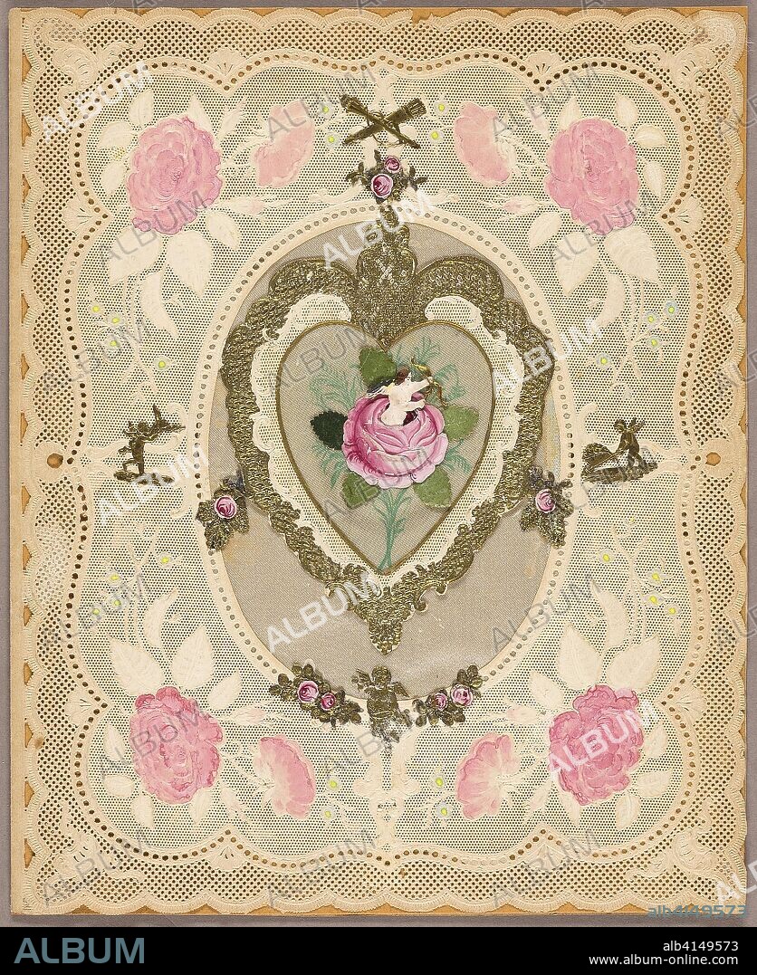 Unaltd Valentine (Pink Flowers and Putti). Unknown Artist