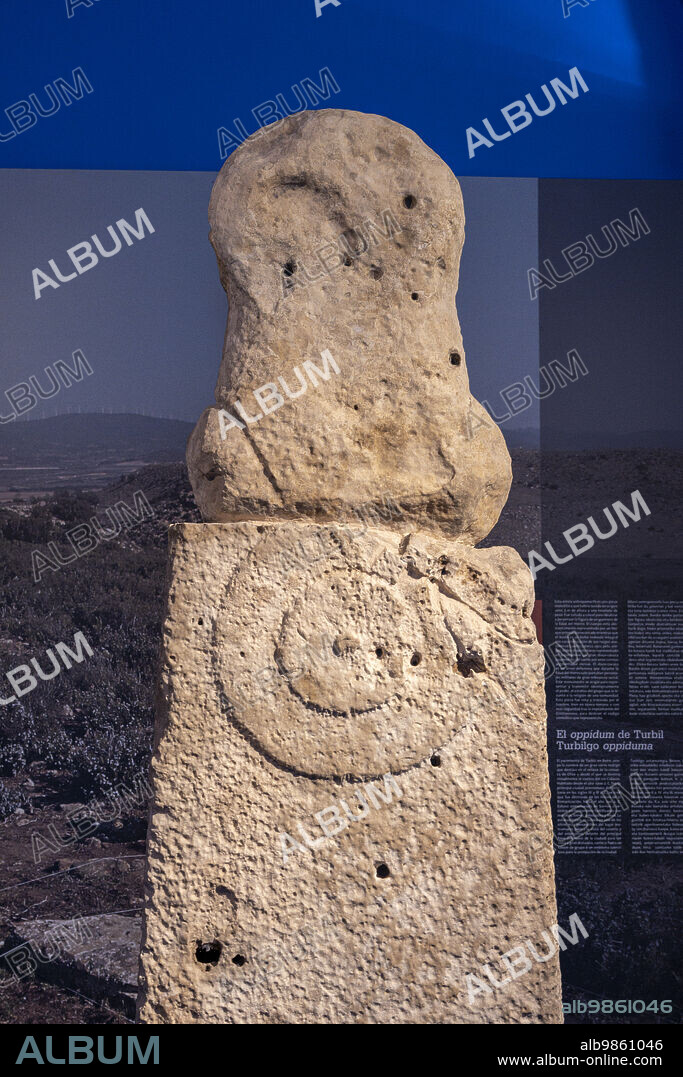 Turbil statue-stele, 3rd century BC, Second Iron Age, Beire, Museum of Navarra, Pamplona, Navarra,Spain.