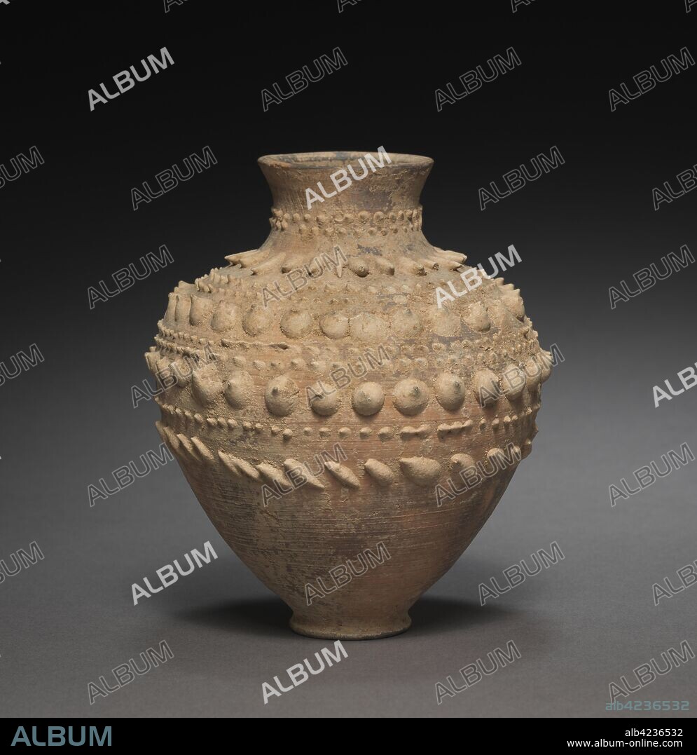 Barbotine Vase, 1st to 2nd Centuries AD. Egypt, Roman Empire. Marl clay ware; diameter: 11.7 cm (4 5/8 in.); diameter of mouth: 4.4 cm (1 3/4 in.); overall: 13.5 cm (5 5/16 in.).
