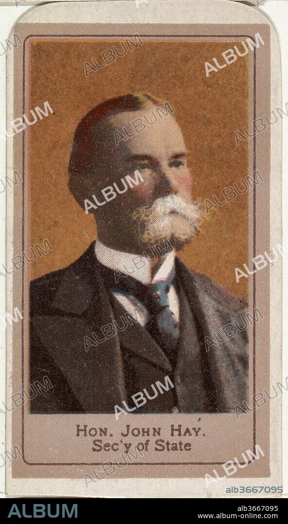 Honorable John Hay, Secretary of State, from the Heroes of the Spanish War series (T175). Dimensions: Sheet: 2 5/8 × 1 7/16 in. (6.6 × 3.7 cm). Publisher: Issued by Kinney Brothers (American) ?. Date: ca. 1901.
Trade cards from the "Heroes of the Spanish War" series (T175), issued ca. 1901. Although not inscribed on the cards, the set is believed to have been issued by Sweet Caporal Cigarettes.