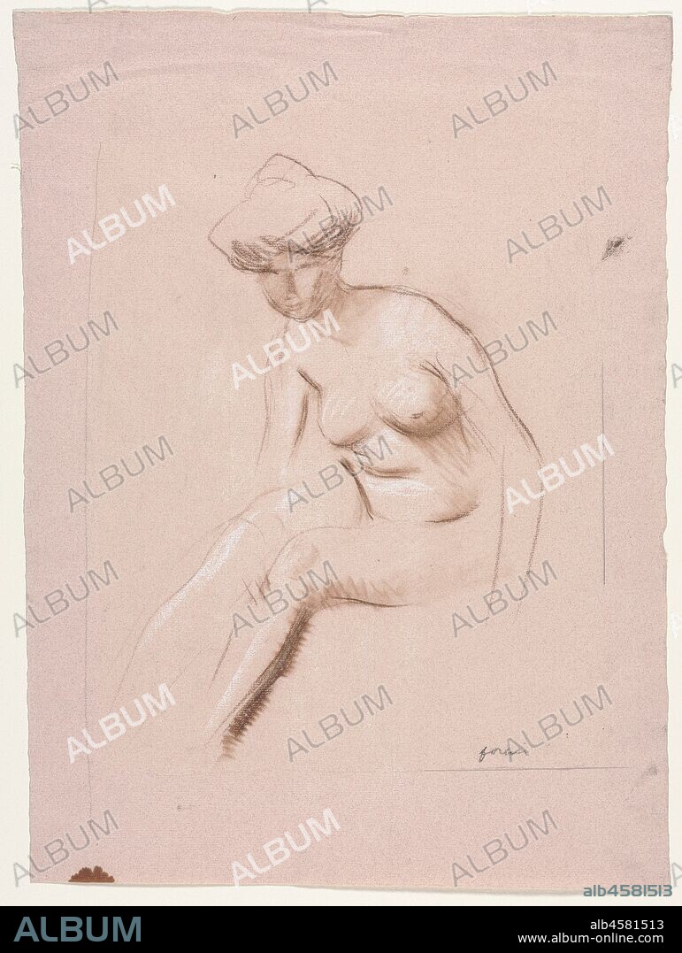 Seated Nude, fourth quarter 1800s or first third 1900s. Creator: Jean Louis  Forain (French, 1852-1931) . - Album alb4581513