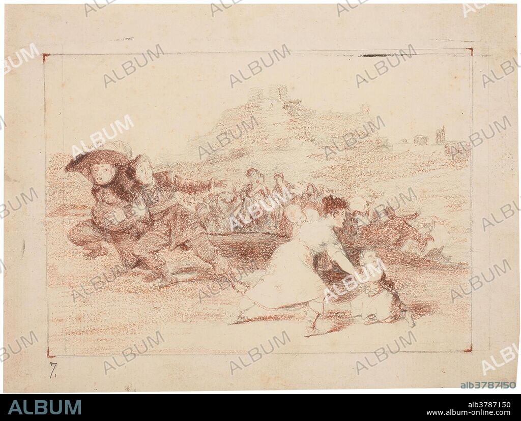 Francisco de Goya y Lucientes / 'Yo lo vi'. 1810 - 1815. Sanguina, Lápiz compuesto sobre papel verjurado, agarbanzado, 177 x 234 mm.