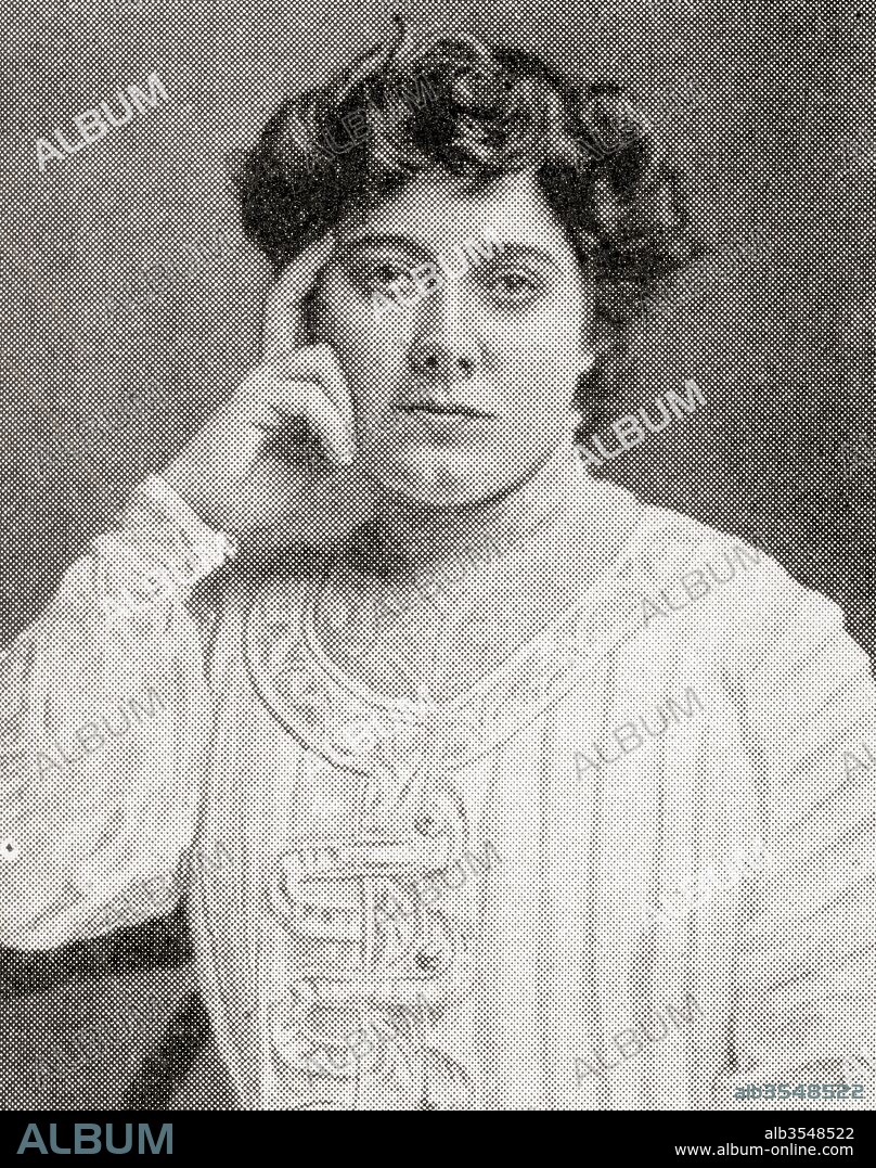 Julia Marlowe, 1865-1950, born Sarah Frances Frost. English-born American actress known for her interpretations of William Shakespeare. From the magazine The World and His Wife, published 1907.