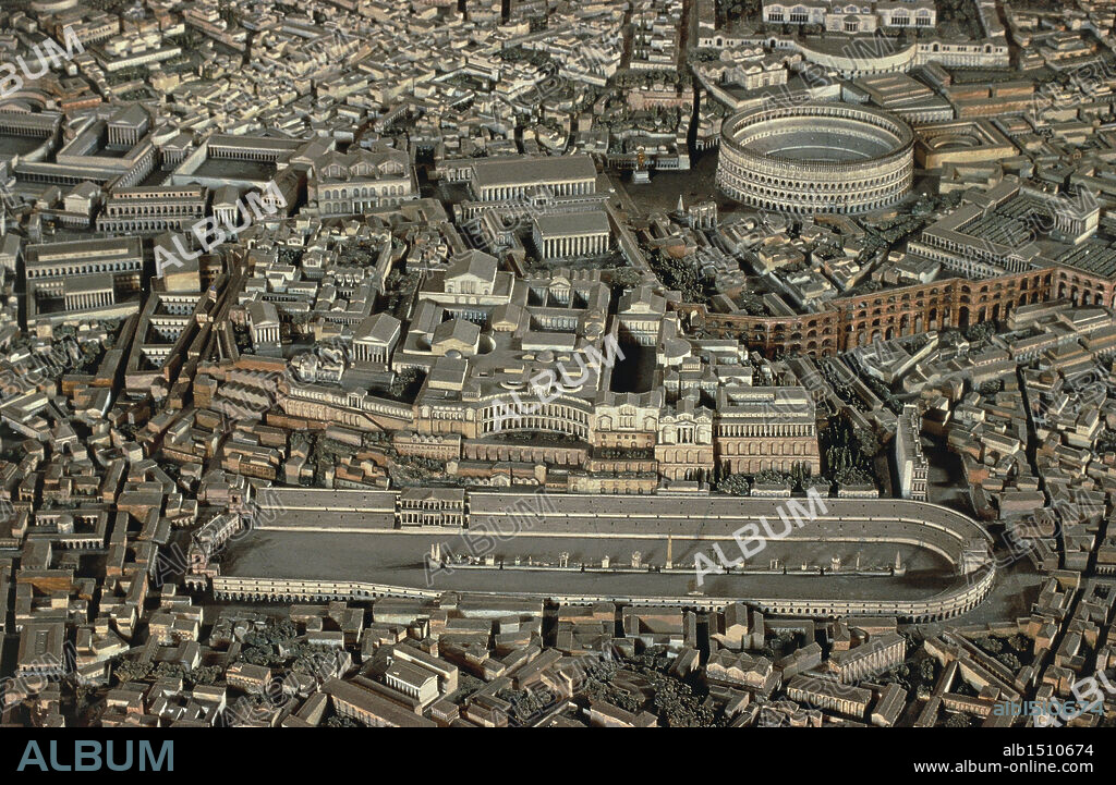 Plastic model of Imperial Rome during the Age of Constantine, designed by architect Italo Gismondi in 1/250 scale. Detail.