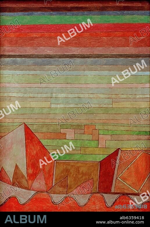 PAUL KLEE. Klee, Paul, 1879-1940, Swiss-German artist. "Blick in das Fruchtland", (View of the Fertile Country), 1932.189. Oil on cardboard on frame, 49 × 35 cm. Frankfurt am Main, Städelsches Kunstinstitut.