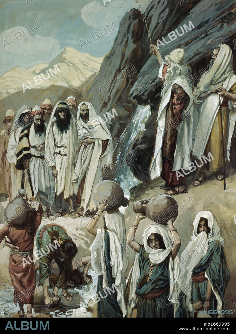 JAMES TISSOT. Moses Strikes the Rock   James J. Tissot (1836-1902/French)   Jewish Museum, New York.