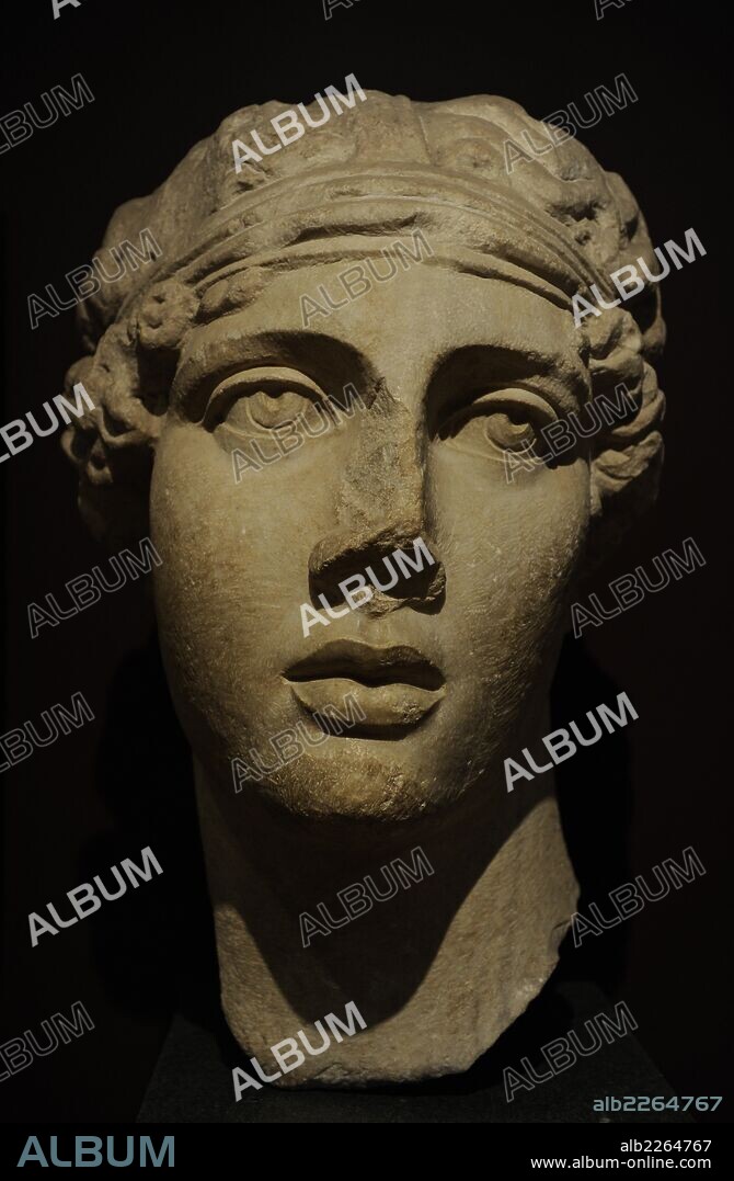 Sappho c. 630 580 BC . Greek lyric poetess. Bust. Marble. Copy of