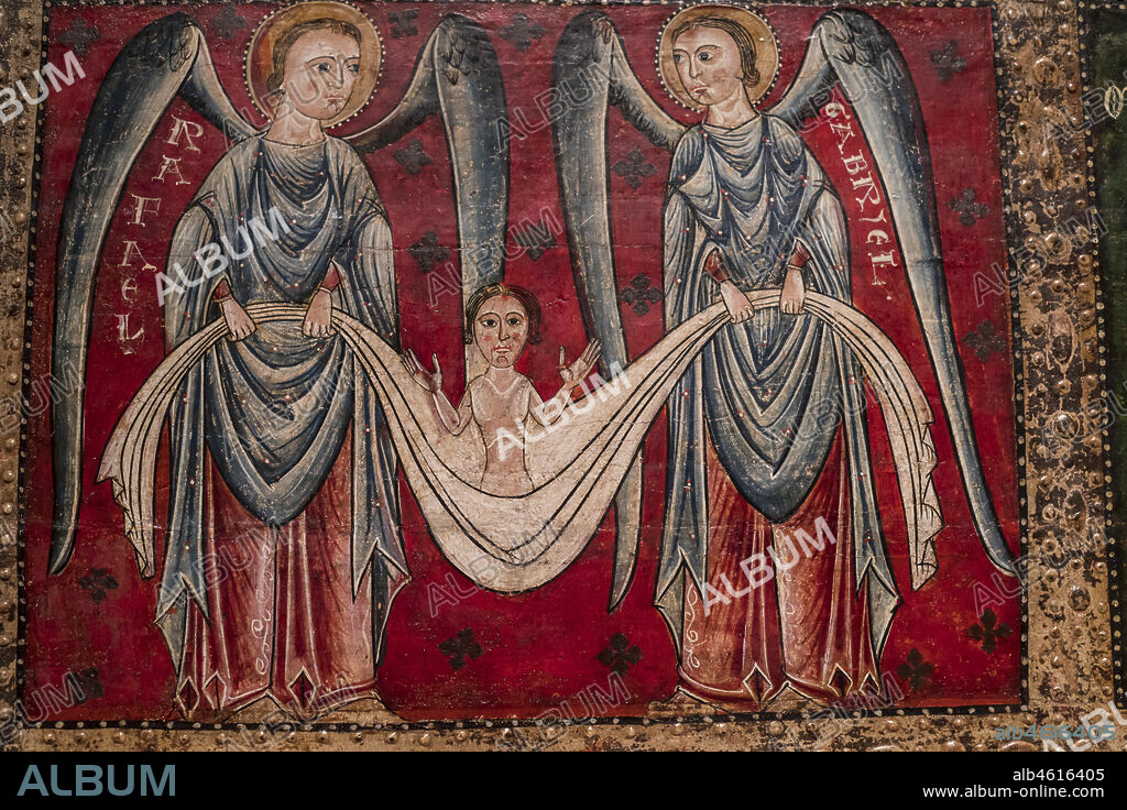 Romanesque art in the National Art Museum of Catalonia,Barcrelona,Altar frontal of the Archangels (second quarter of the 13th century).