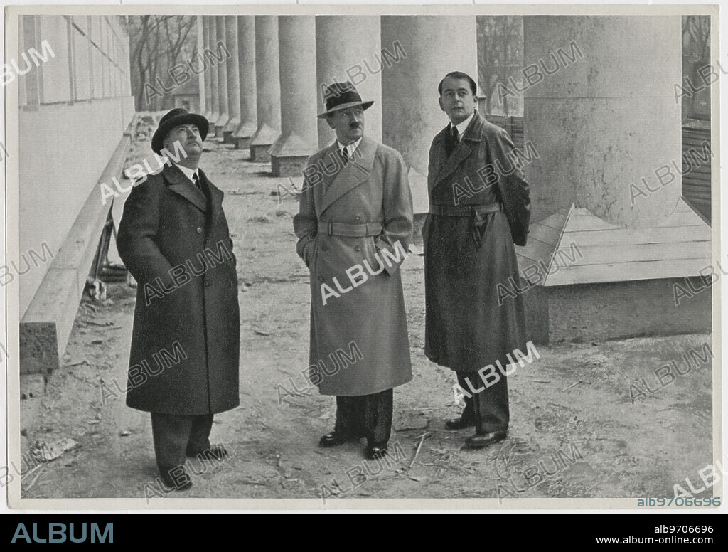 Leonhard Gall, Adolf Hitler, Albert Speer Viewing Progress on Construction of the House of German Art, Munich, Germany, 1937.