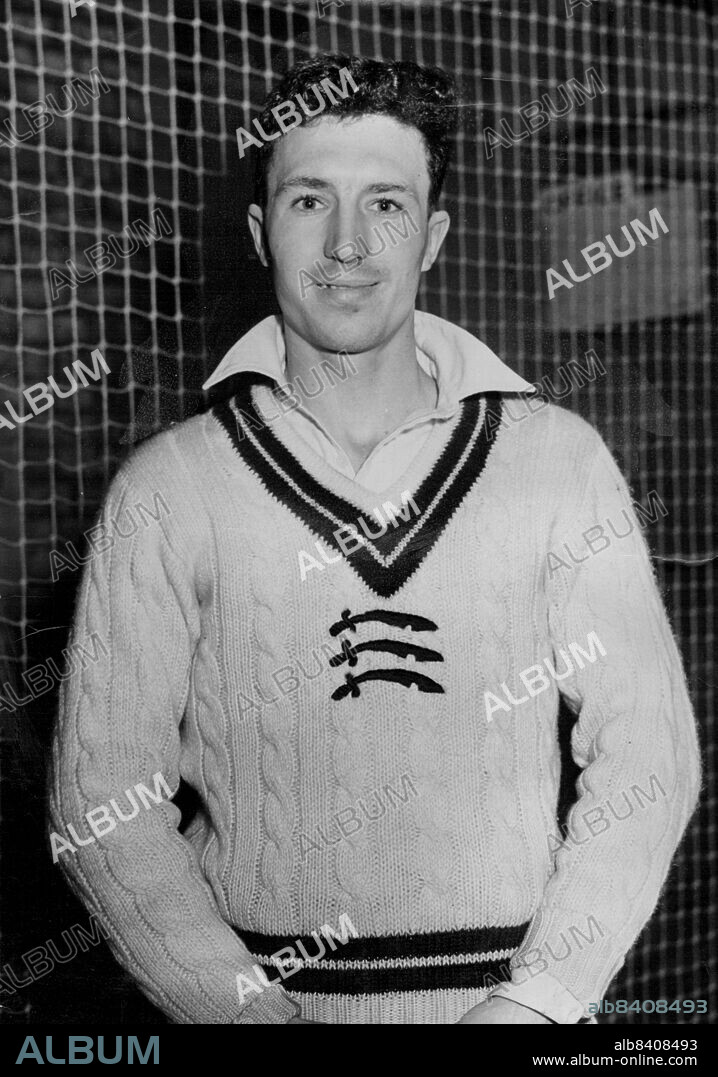 Fred Titmus To Marry -- A portrait of ***** to-be Fred Titmus (22) seen at the Middlesex County ***** indoor school at Alexandra Palace, where he is a full-time coach during the winter moths.Fred Titmus who is regarded as one of the finest of our up-and-coming young cricketers, will be a bridegroom at St. Luke's Church, Kentish Town on Saturday (Feb. 5th) when he marries his childhood sweetheart, 20 years old Jean Marriott. Fred, who plays for Middlesex, has earned himself the title "Denis Compton the 2nd" with his flashing ***** and cunning bowling and he has a winter job as full-time coach at the Middlesex Indoor Cricket ***** at Alexandra palace. February 2, 1955. (Photo by Fox Photos).