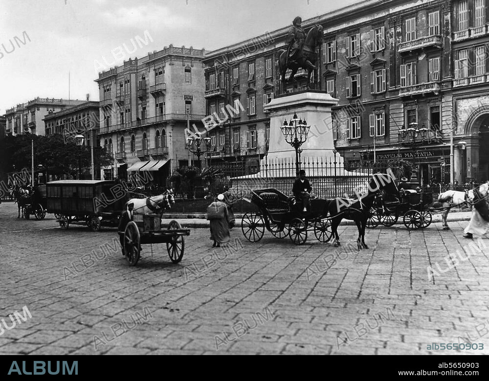 Alexandria (Egypt), Muhammad-Ali Square. View with memorial of Muhammad Ali (1769-1849, governor of Egypt). Photo, 1914.