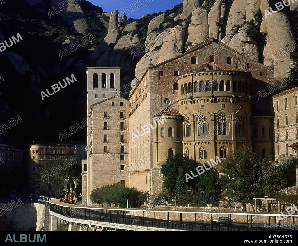 FRANCISCO DE PAULA VILLAR (1860-1927). ABSIDE DE LA IGLESIA DEL MONASTERIO  DE MONTSERRAT - SIGLO XIX - NEORROMANICO ESPAÑOL - Album alb7864533