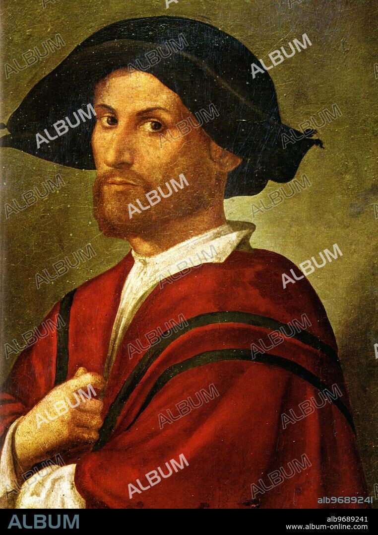 Cesare Borgia, Leonardo's patron 1502-3. Painting attributed to Giorgione.