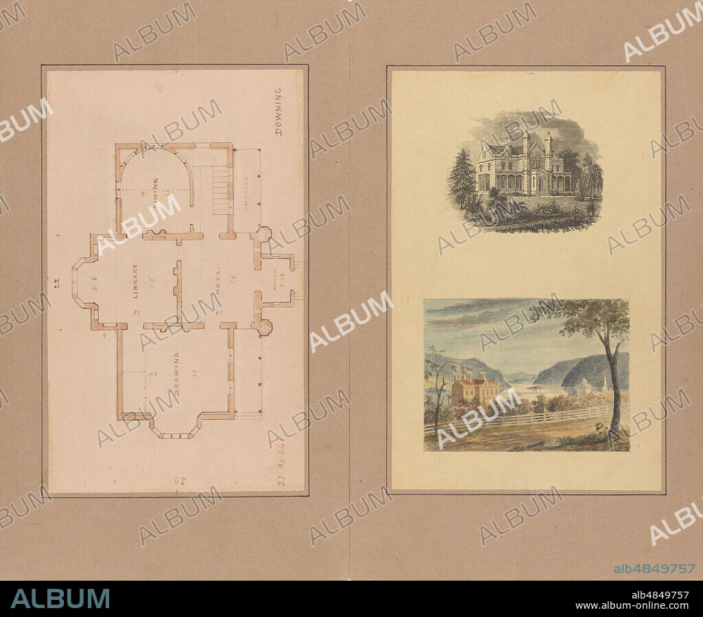 ANDREW JACKSON DOWNING. Cottage Residences; or a Series of Designs for Rural Cottages and Cottage-Villas, and Their Grounds, Adapted to North America, 1842.