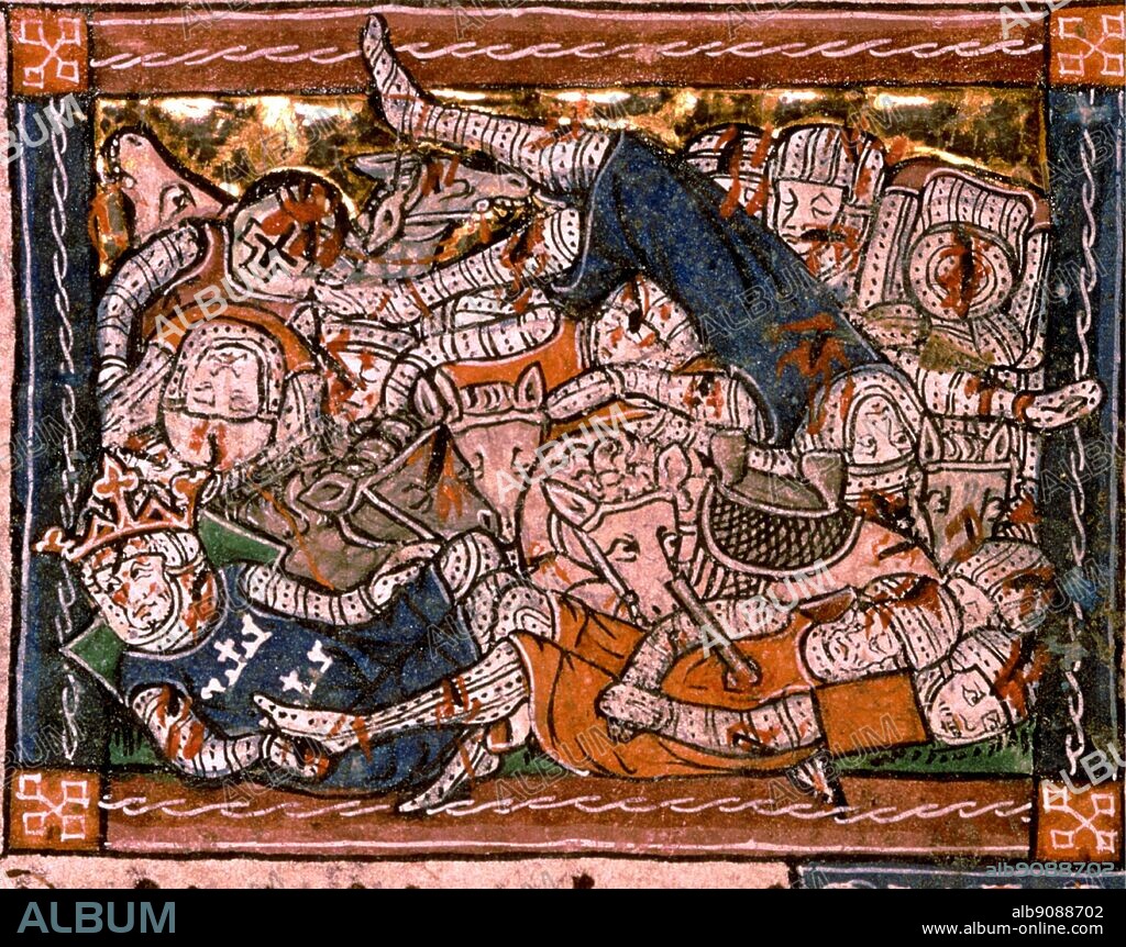 King Arthur, Battle of Camlann, 13th century. The Battle of Camlann is best known as the final battle of King Arthur, where he either died in battle, or was fatally wounded. King Arthur, page 32.