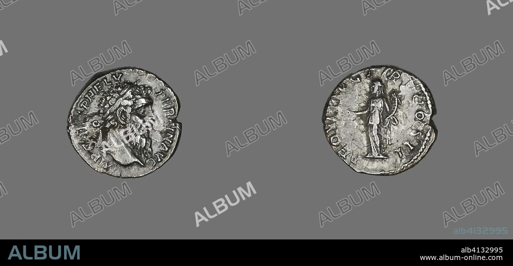 ANCIENT ROMAN. Denarius (Coin) Portraying Emperor Pertinax. Roman. Date: 193 AD. Dimensions: Diam. 1.8 cm; 3.14 g. Silver. Origin: Rome.