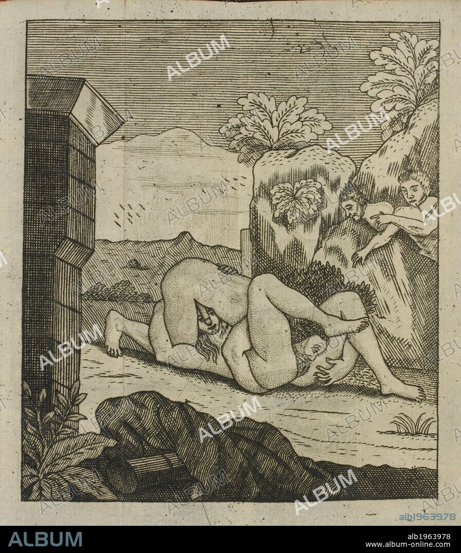 Couple having oral sex, outdoors, watched by two men. Joannis Meursii  ElegantiÃ¦ Latini sermonis. (AloisiÃ¦ SigeÃ¦ ... SatyrÃ¦ SotadicÃ¦ ... Pars  altera.). France. Joannis - Album alb1963978