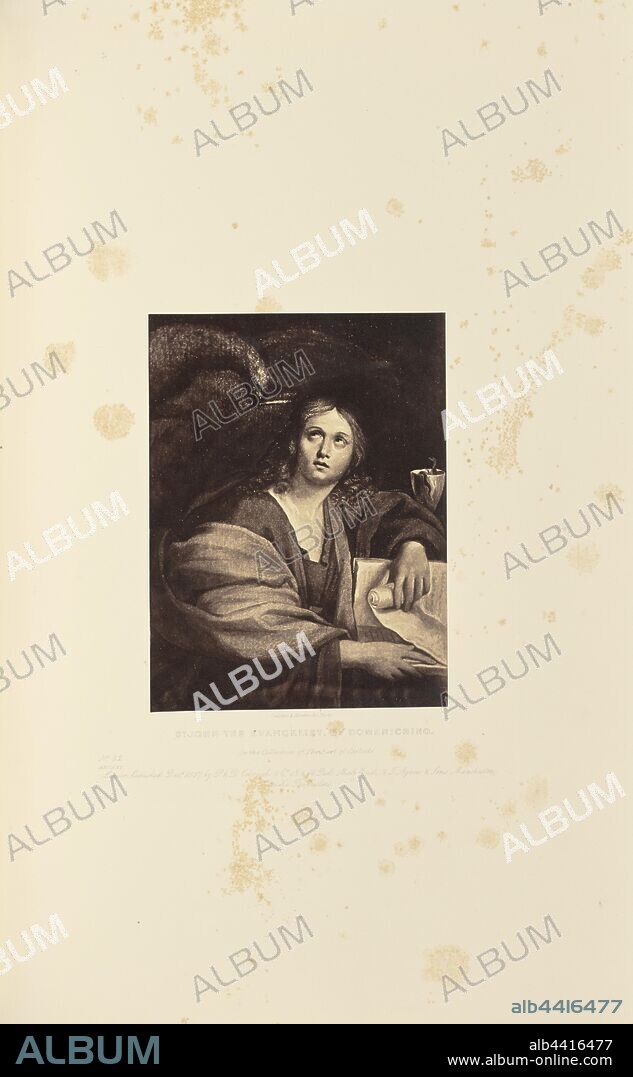 Saint John the Evangelist, by Domenichino, Caldesi & Montecchi (British, active 1850s), London, England, 1858, Albumen silver print, 20 × 15 cm (7 7/8 × 5 7/8 in.).