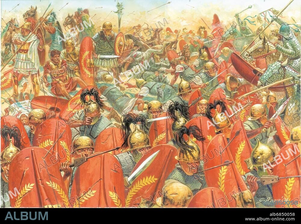 GIUSEPPE RAVA. Rava, Giuseppe; born 1963. "La battaglia di Carre" (Battle of Carrhae). Illustration, 2004. From the series: "Evo Antico" (Ancient History).