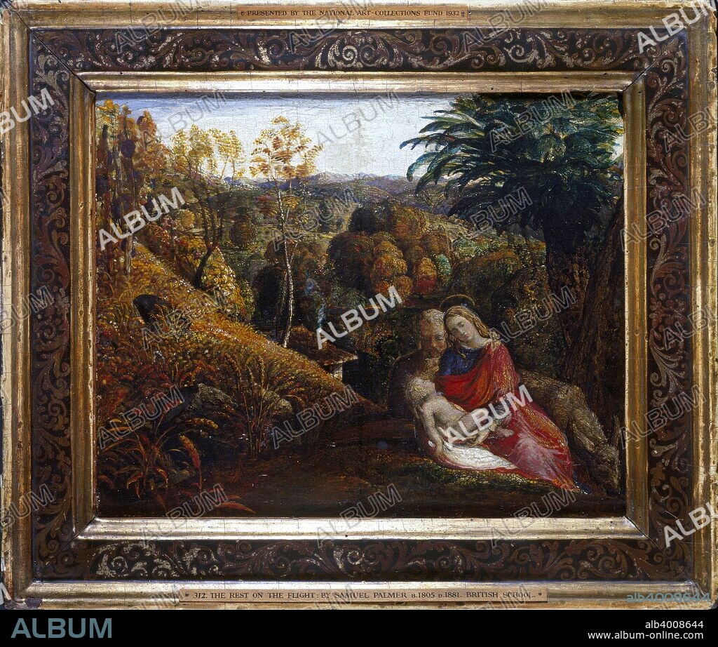 Landscape with the Repose of the Holy Family (Rest on the Flight into Egypt), 1824-1825. Dimensions: height x width x depth: 31 x 39 cm.