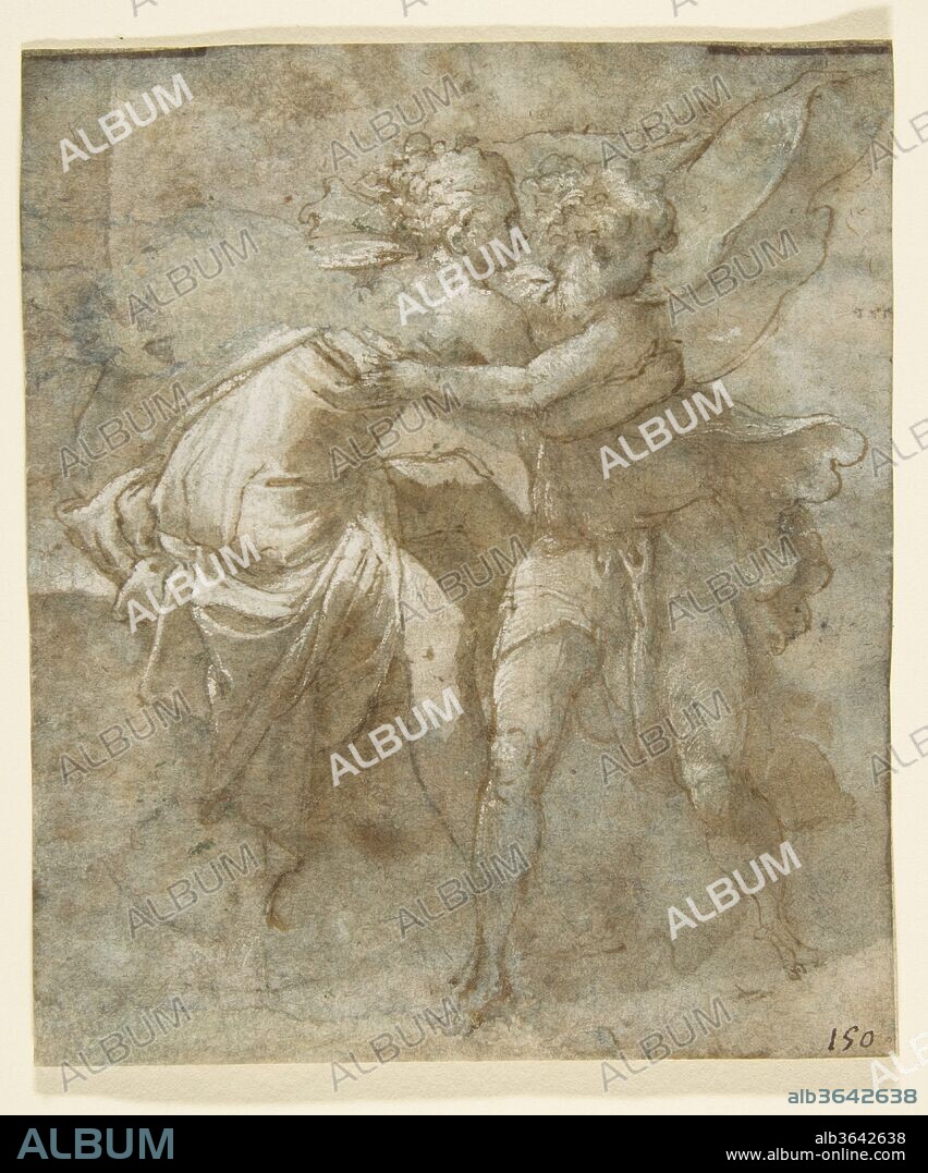 Joseph and Potiphar's Wife. Artist: Taddeo Zuccaro (Italian, Sant'Angelo in Vado 1529-1566 Rome). Dimensions: sheet: 5 3/16 x 4 7/16 in. (13.2 x 11.2 cm). Date: ca. 1550.