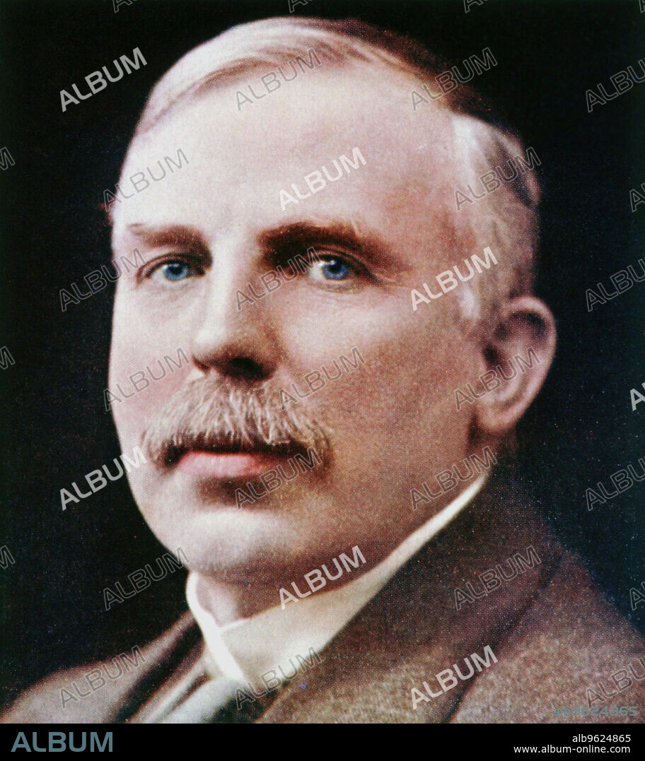 Ernest Rutherford, New Zealand-born physicist and the founder of nuclear physics. Rutherford (1871-1937) won a scholarship to Cambridge, and worked at Cavendish Laboratory on X-rays and uranium radiation. He was later appointed a Professor at McGill University in Montreal followed by the post of Director of Manchester Physics Laboratory where experiments into the structure of the atom took place. He was awarded the Nobel Prize for Chemistry in 1908, and in 1919 he succeeded JJ Thomson as Cavendish Professor of Physics at Cambridge.