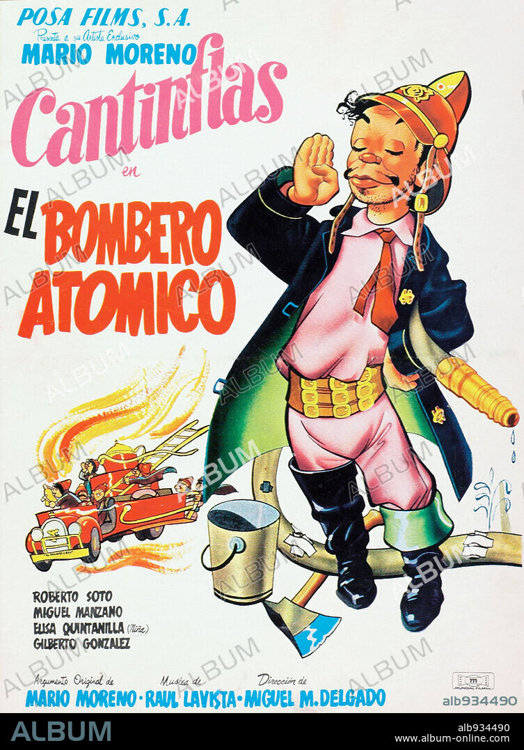 Poster of EL BOMBERO ATÓMICO, 1952, directed by MIGUEL M. DELGADO. Copyright POSA FILMS, S.A.