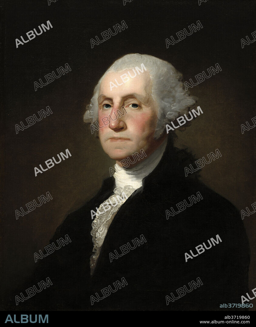 GILBERT STUART. George Washington. Dated: c. 1800. Dimensions: overall: 73.18 × 60.48 cm (28 13/16 × 23 13/16 in.)  framed: 99.7 × 84.77 × 14.61 cm (39 1/4 × 33 3/8 × 5 3/4 in.). Medium: oil on canvas.