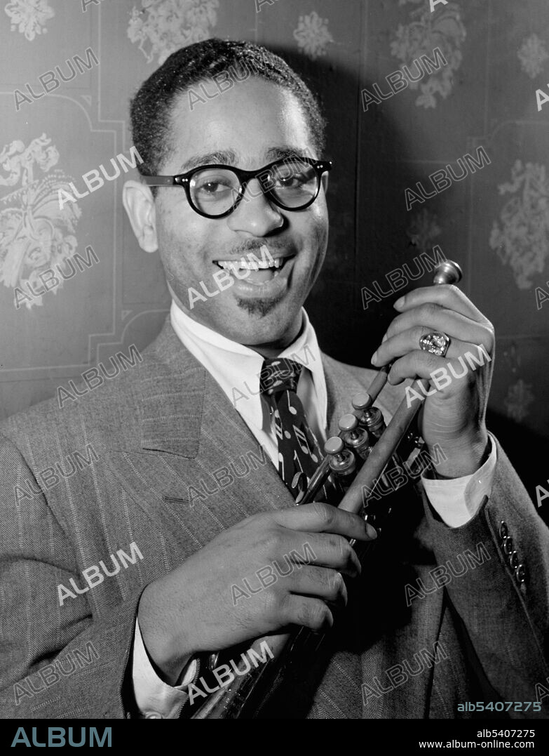 Dizzy Gillespie, Famous Door, New York, N.Y., ca. June 1946. Dizzy Gillespie, New York, N.Y., ca. May 1947. Dizzy Gillespie (1917-1993) was an American jazz trumpeter, bandleader, composer, teacher and singer. In the 1940s Gillespie, with Charlie Parker, became a major figure in the development of bebop and modern jazz. He is considered one of the greatest jazz trumpeters of all time.