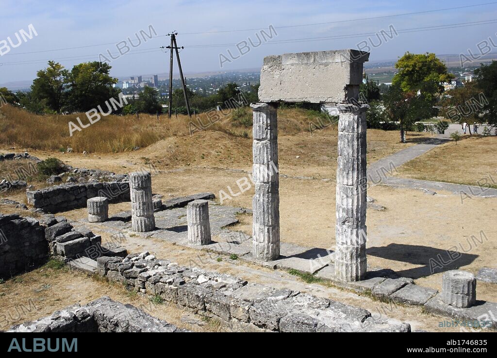 UCRANIA. REPUBLICA AUTONOMA DE CRIMEA. Yacimiento arqueológico de la antigua ciudad griega de PANTICAPAEUM, fundada en el 575 a. C. por colonos griegos procedente de Mileto, en el monte Mithridat. Kerch. Europa Oriental.