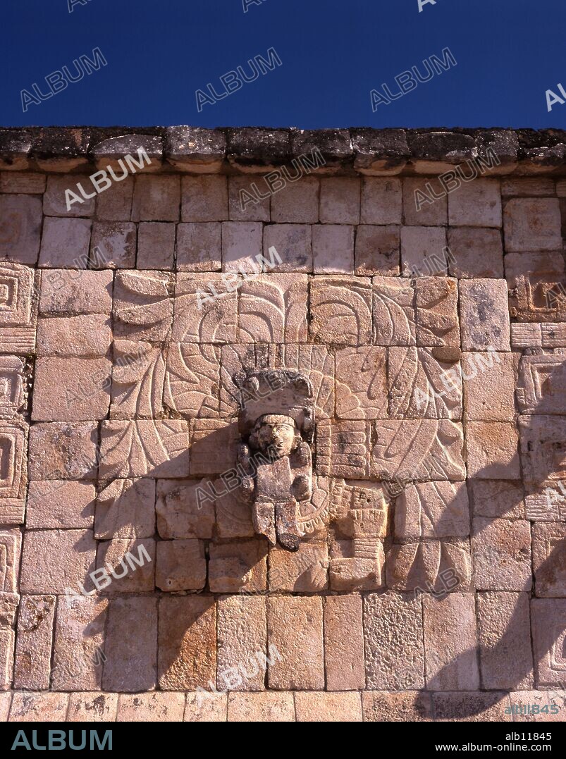 Mexico.Yucatan..Z.A. de Chichen itza.Cultura Maya.Relieve del Templo de los Guerreros.