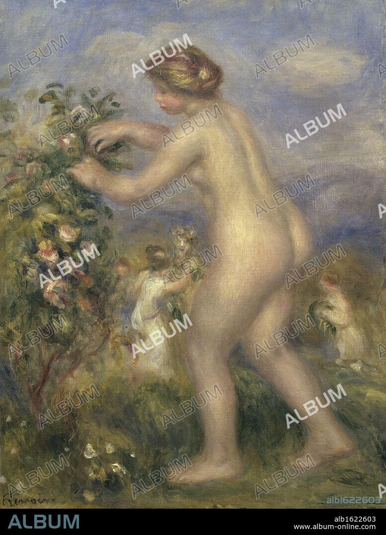 Young Nude Girl Picking Flowers Pierre Auguste Renoir (1841-1919/French)  Private Collection. - Album alb1622603