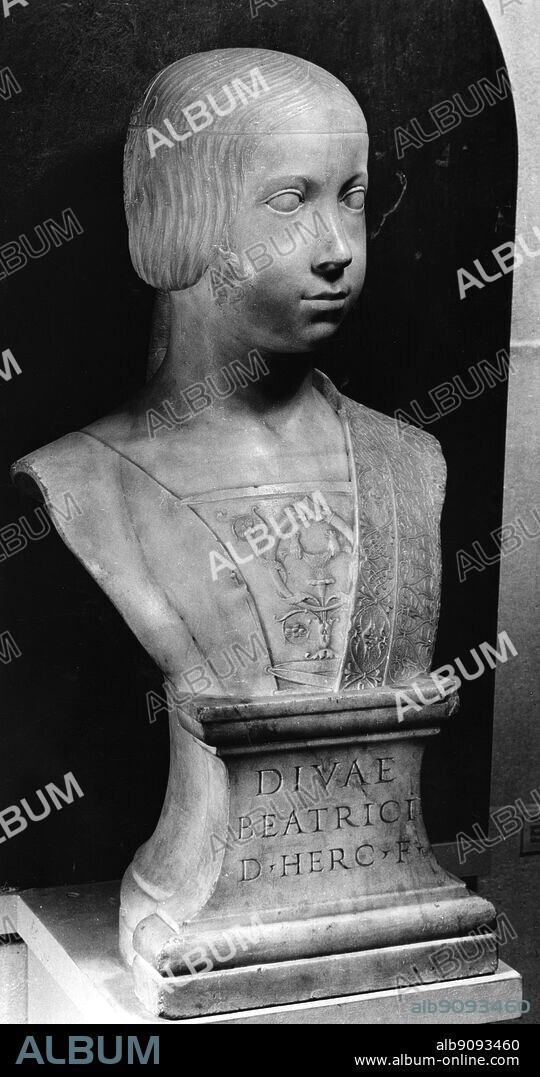 Bust of Beatrice d Este wife of Ludovico Sforza .Marble