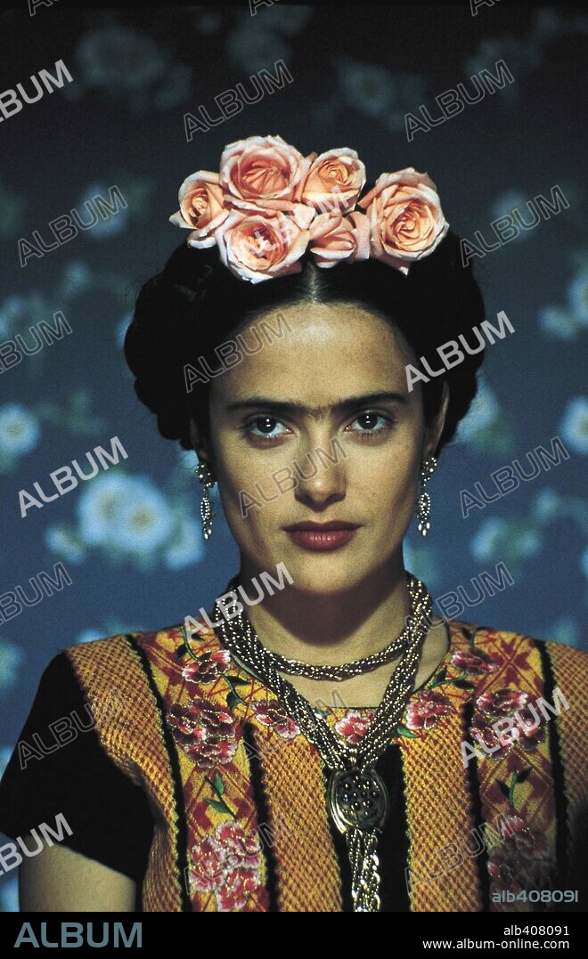 Frida Kahlo and SALMA HAYEK. SALMA HAYEK in FRIDA, 2002, directed by JULIE TAYMOR. Copyright MIRAMAX.