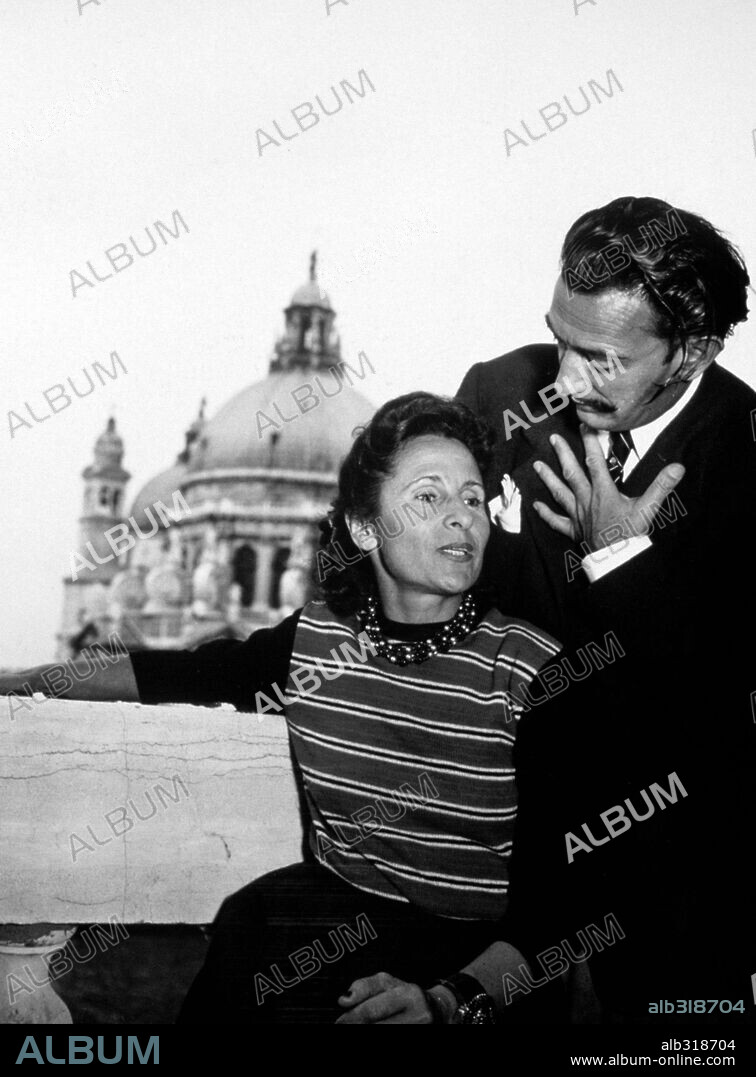 Spanish surrealist artist Salvador Dali, with wife Gala, in Venice.