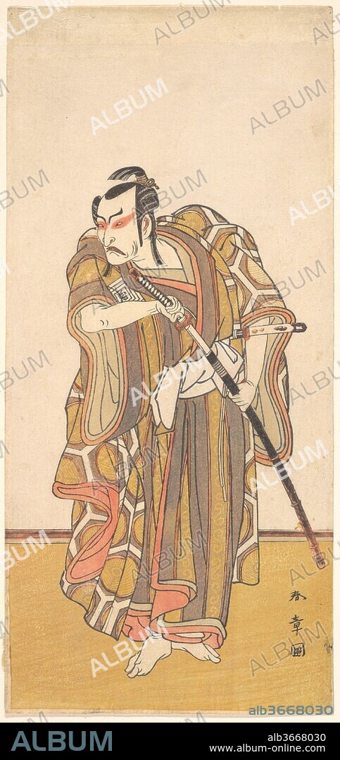 KATSUKAWA SHUNSHO. Ichikawa Danzo III as a Samurai Drawing a Sword 