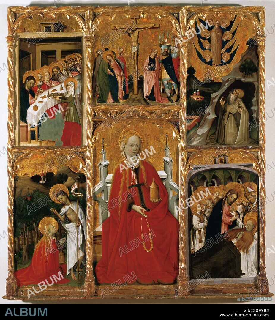 Gothic. Altarpiece of Saint Mary Magdalene from Perella. By Bernat  Martorell. Barcelona. Tempera on Wood. 1437-1452. From the Church of Santa  Magdalena in Perella, Sant Jo - Album alb2309983