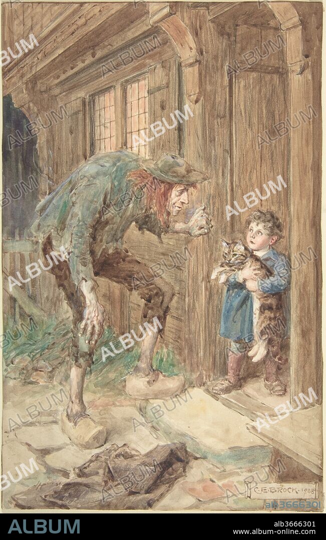 Illustration for "Little Peter: A Christmas Morality for Children of Any Age". Artist: Charles Edmund Brock (British, London 1870-1938 Cambridge). Author: Lucas Malet [pseudonym for Mary St. Leger Kingsley] (British, 1852-1931). Dimensions: sheet: 11 5/8 x 7 5/16 in. (29.5 x 18.5 cm). Date: 1908.