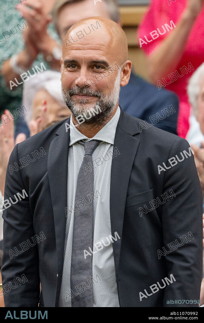 July 6, 2024: Pep Guardiola in the Royal Box watches the third round of the Wimbledon tennis mens singles championships held at the All England Lawn Tennis & Croquet Club...Featuring: Pep Guardiola.Where: London, United Kingdom.When: 06 Jul 2024.Credit: Ray Tang/Cover Images..**STRICTLY EDITORIAL USE ONLY* (Credit Image: © Cover Images via ZUMA Press).