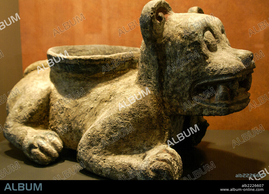 Vessel for human sacrifices in the form of Océlotl-Cuauhxicalli. Museo Nacional de Antropologia. State of Mexico D.F. Mexico.