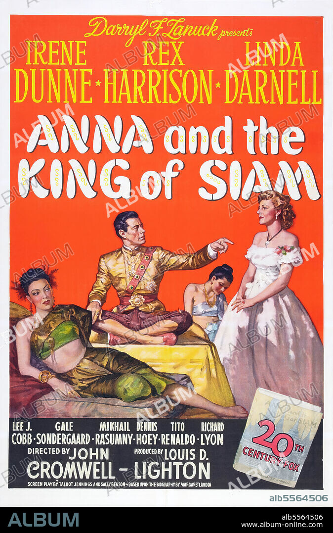 IRENE DUNNE, LINDA DARNELL and REX HARRISON in ANNA AND THE KING OF SIAM, 1946, directed by JOHN CROMWELL. Copyright 20TH CENTURY FOX.