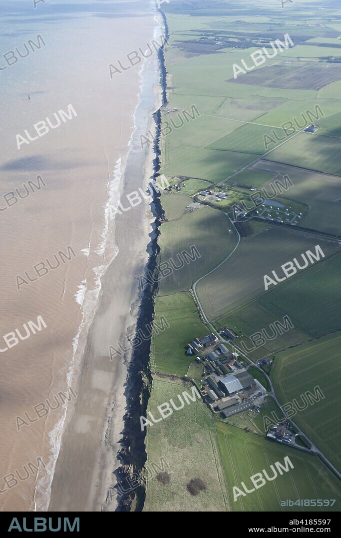 Coastal erosion of Aldbrough Cliffs, Aldbrough Sands, East Riding of Yorkshire, 2014.