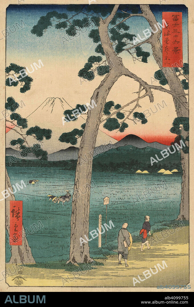 UTAGAWA HIROSHIGE. Mount Fuji to the Left of the Tokaido, from the 