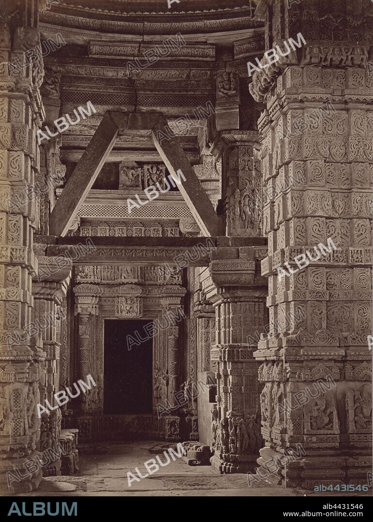 Interior of the Great Sas Bahu Temple, Gwalior, Lala Deen Dayal (Indian, 1844 - 1905), Gwalior, Madhya Pradesh, India, 1882, Albumen silver print, 26.2 × 19.7 cm (10 5/16 × 7 3/4 in.).