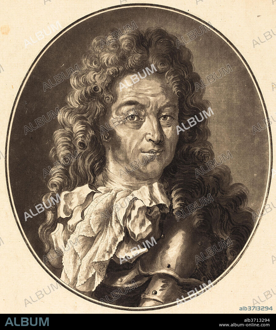 L. ROGER. Nicolas Catinat, Maréchal de France. Dimensions: image: 14.5 x 12.6 cm (5 11/16 x 4 15/16 in.)  sheet (cut within platemark): 21.6 x 16 cm (8 1/2 x 6 5/16 in.). Medium: wash manner with tool work on laid paper.